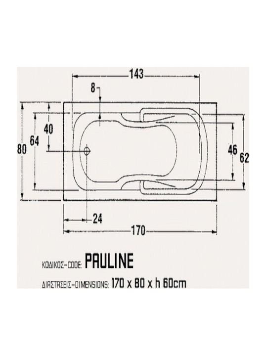 Sanitec Pauline Вана Акрил 170x80см
