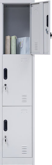 Locker Metal with 3 Cabinets 38x45x180cm