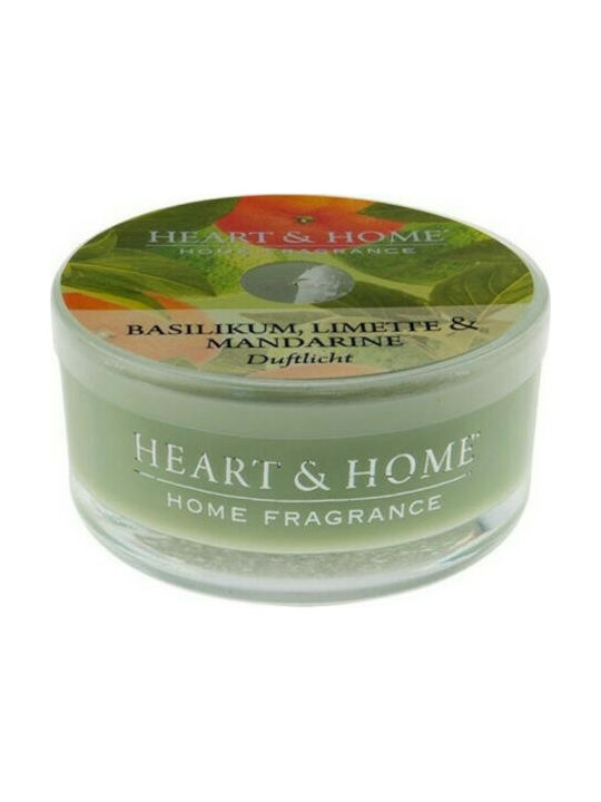 Heart & Home Scented Soy Candle Jar with Scent Basil / Lime / Mandarin 38gr 1pcs