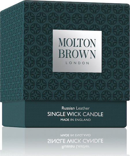 Molton Brown Aromatic Candle Russian Leather in Blue Jar 180g
