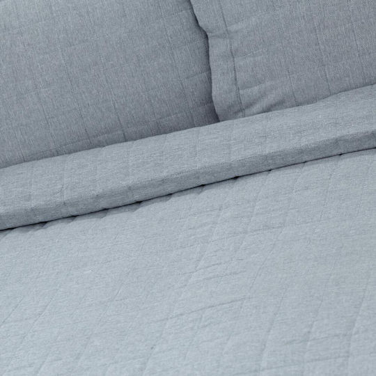 Borea Microlinen Κουβερλί Υπέρδιπλο από Πολυεστέρα Γκρι 220x240cm
