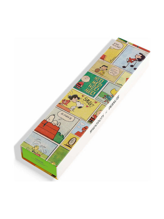 Swatch Смак! - Peanuts Мъжки Часовник 41мм На Батерия с Каучукова Каишка