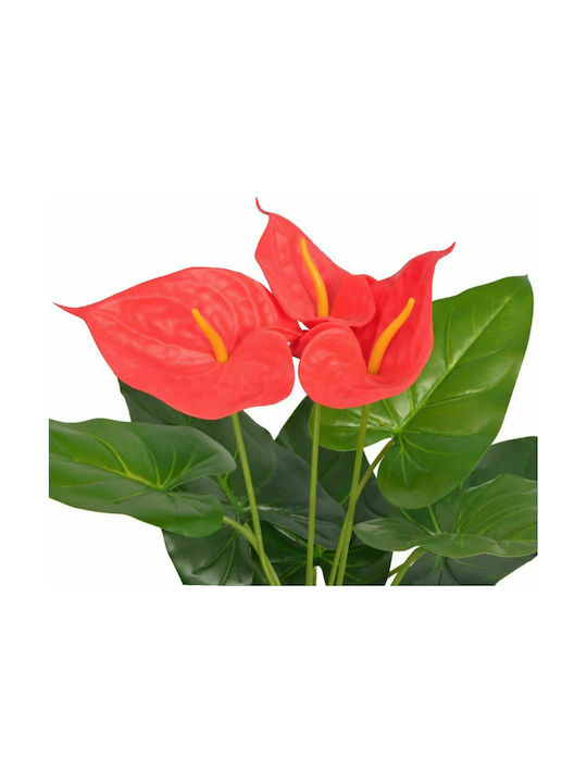 vidaXL Künstliche Pflanze in Blumentopf Schwanzblume (Anthurium) Rot 45cm 1Stück