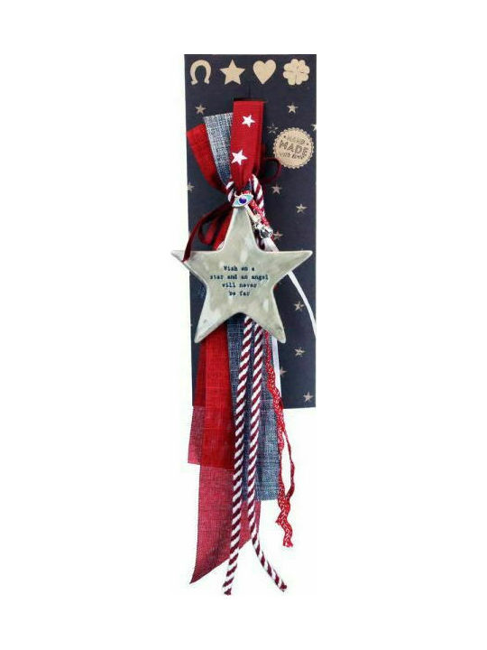 Synchronia Hanging Lucky Charm Star Grey Ceramic 30cm 1pcs