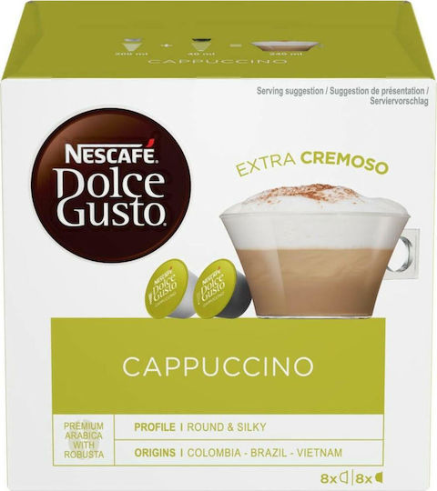Nescafe Capsules Cappuccino Compatible with Machine Dolce Gusto 16caps,tobolek