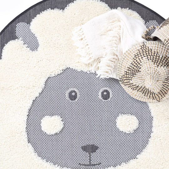 Royal Carpet Richie 15545 969 Παιδικό Χαλί Εκρού Στρογγυλό με Διάμετρο 120cm Πάχους 22mm
