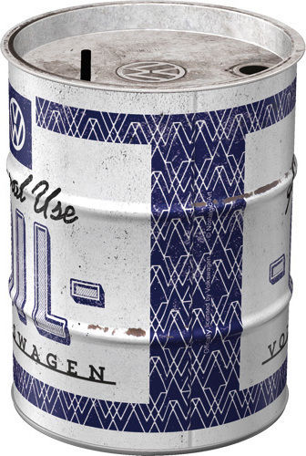 Nostalgic Art Oil Barrel Volkswagen VW - General Use Oil Κουμπαράς Μεταλλικός Λευκός 10x10x13cm