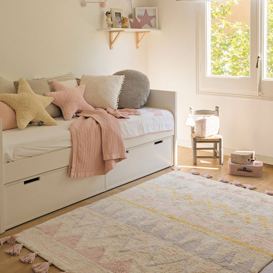 Lorena Canals Azteca Handmade Kids Rug Cotton Natural Vintage Nude 120x160cm