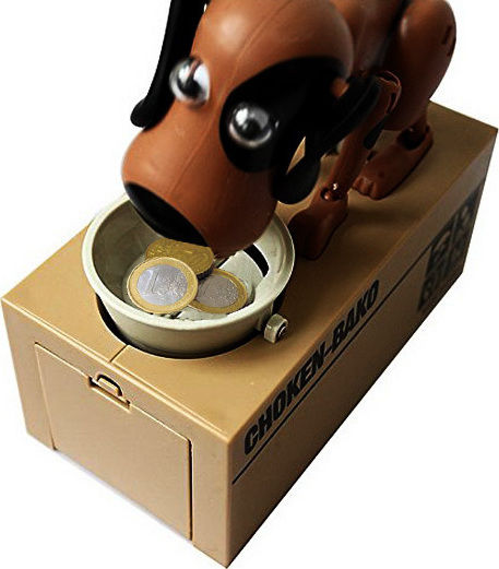 My Dog Piggy Bank Children's Money Box Plastic Brown 17x7.8x15cm
