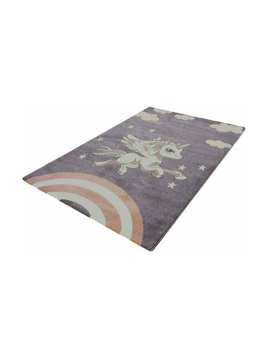 Star 2989 Kids Rug Unicorn Grey Pink 160x230cm