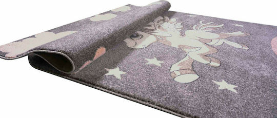 Polcarpet Star 2989 Παιδικό Χαλί Μονόκερος Grey Pink 160x230cm