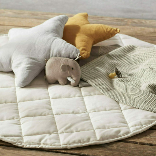 Kids Concept Round Παιδικό Χαλί Λευκό Στρογγυλό με Διάμετρο 100cm