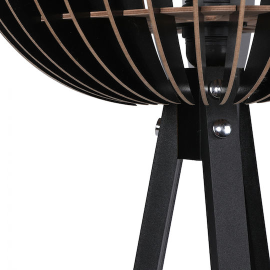 HomeMarkt Floor Lamp H145xW36cm. with Socket for Bulb E27 Black