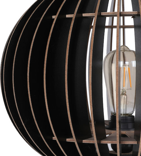 HomeMarkt Floor Lamp H145xW36cm. with Socket for Bulb E27 Black