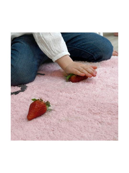 Lorena Canals Handmade Kids Cotton Rug Happy Heart Hearts 90x105cm