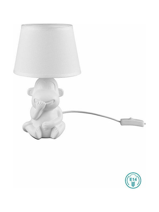 Trio Lighting Abu Ceramic Table Lamp for Socket E14 with White Shade and Base