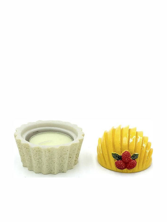 Cupcake Πορτοκάλι Kerzenhalter geeignet für Teelichter Keramik Yellow 6x6x5cm 1Stück