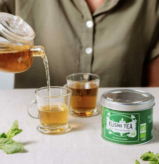 Kusmi Tea Зелен Чай Органичен Продукт 100гр с Аромат Мента