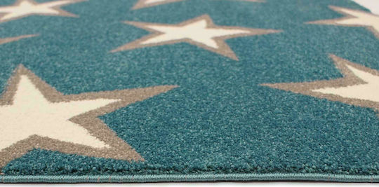 Polcarpet Kids Synthetic Rug 1589 Stars 200x290cm Turquoise