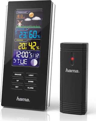 HAMA Color Edge Wireless Digital Weather Station Tabletop Black