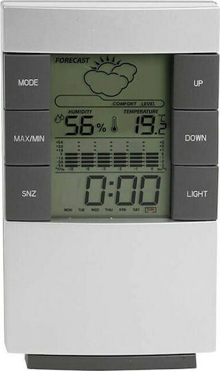WER-3210 Digital Weather Station Tabletop Silver
