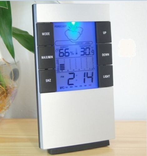 WER-3210 Digital Weather Station Tabletop Silver