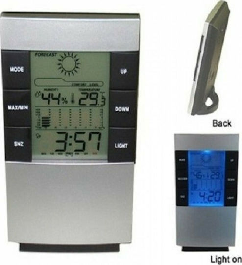 WER-3210 Digital Weather Station Tabletop Silver