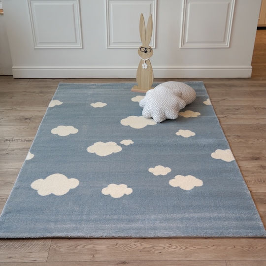 Alexander Carpets Облачета Детско килимче Облаци Blue & Cream 133x190см Дебелина 10мм
