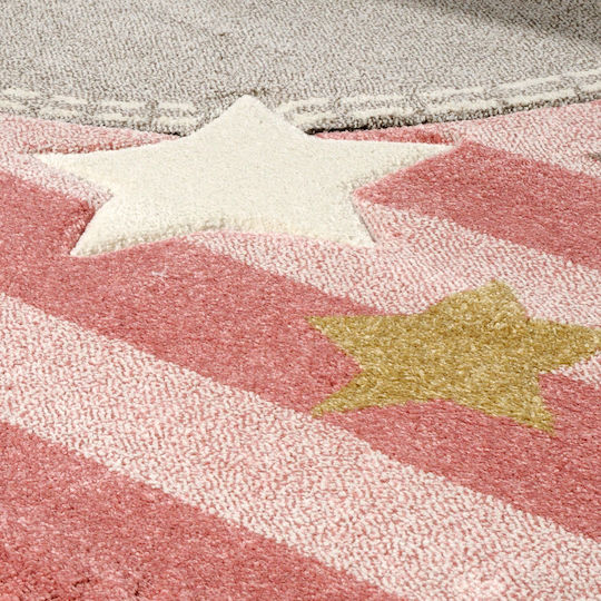 Tzikas Carpets 40058-056 Παιδικό Χαλί Μονόκερος Ροζ 133x190cm Πάχους 13mm