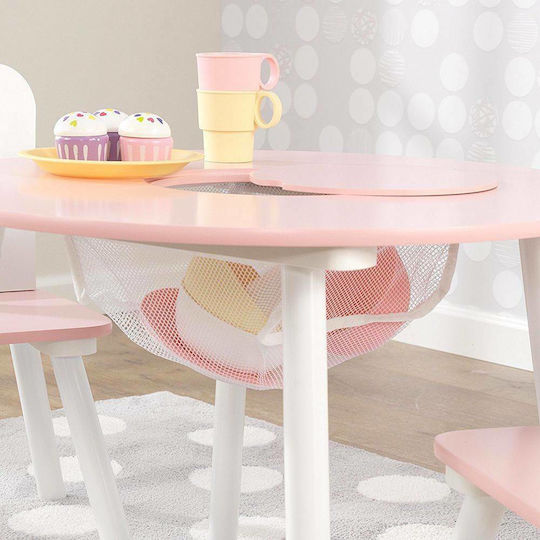 Round Storage Table Kids Table and Chairs Set made of Plastic Pink Kidkraft