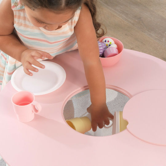 Round Storage Table Kids Table and Chairs Set made of Plastic Pink Kidkraft