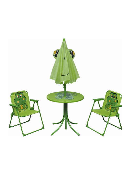Garden Bistro Kids Table and Chairs Set Green vidaXL
