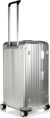 Samsonite Lite-Box Alu Trunk Großer Reisekoffer Hartschalen Silber mit 4 Räder Höhe 74cm