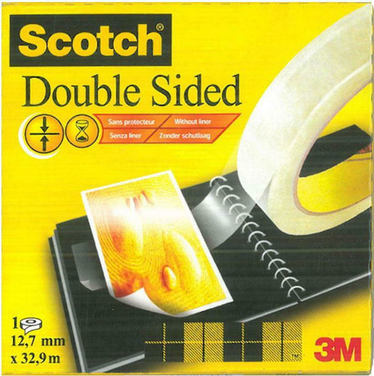 Scotch Scotch Permanent 665 Αυτοκόλλητη Ταινία Διπλής Όψης Διάφανη 32.9mx12.7mm