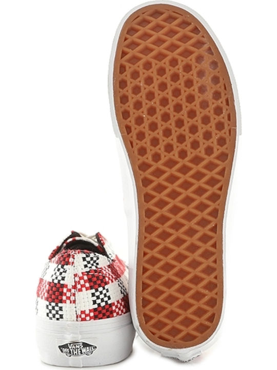 Decon Plaid Flatforms Sneakers Red