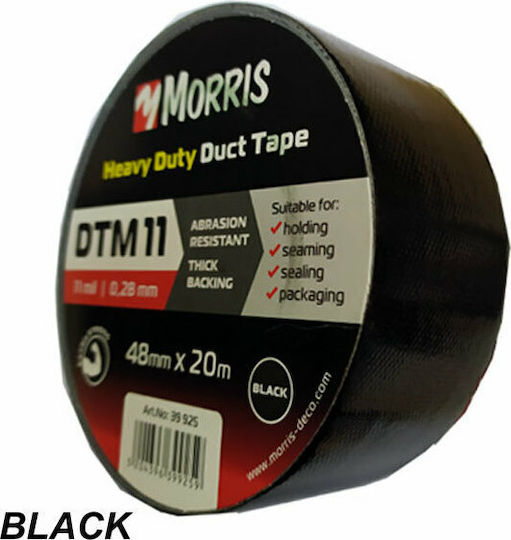 Morris DT11 Black Самозалепваща Лента за тъкани Черен 48ммx20м 1бр