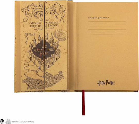 Cinereplicas Marauder's Map Σημειωματάριο A5 με Λάστιχο Μπεζ
