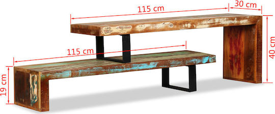 TV-Ständer aus Massivholz Beiges M115xT30xH40cm