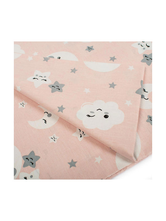 Dimcol Smile Бебешки Чаршаф За Количка Памук Коралов 80x110бр