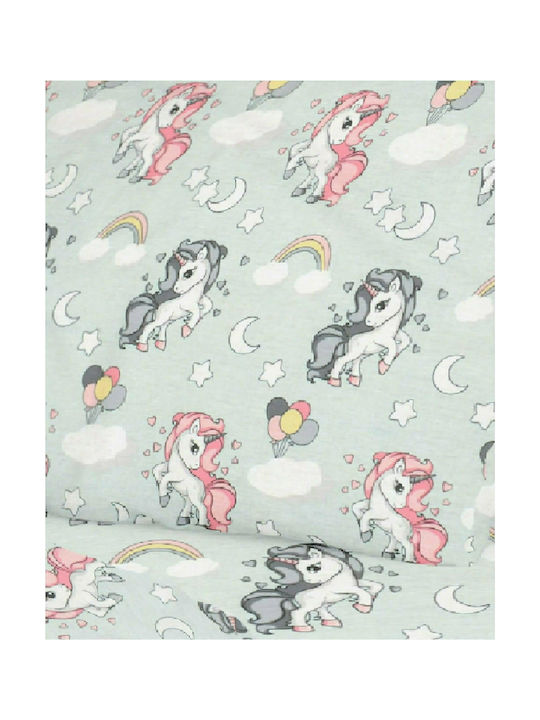 Dimcol Unicorn Baby Sheet Crib Cotton Fitted 106 Green 70x140cm 1916118406410681