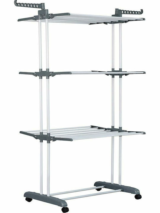 Herzberg Plastic Folding Floor Clothes Drying Rack 126x64cm
