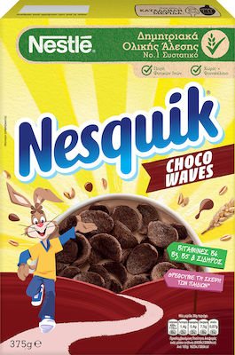 Nestle Νιφάδες Σίτου Nesquik Extra Choco Waves Ολικής Άλεσης 375gr