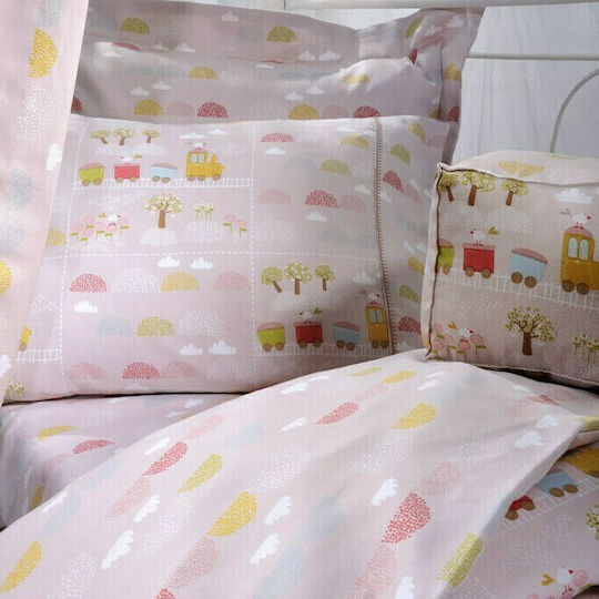 Down Town Home Set Baby Bettlaken Für Wiege Baumwollsatin Rosa 75x125cm 3Stück