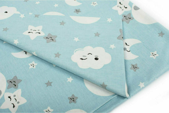 Dimcol Smile Бебешки Чаршаф За Количка Памук с ластик Син 70x140бр