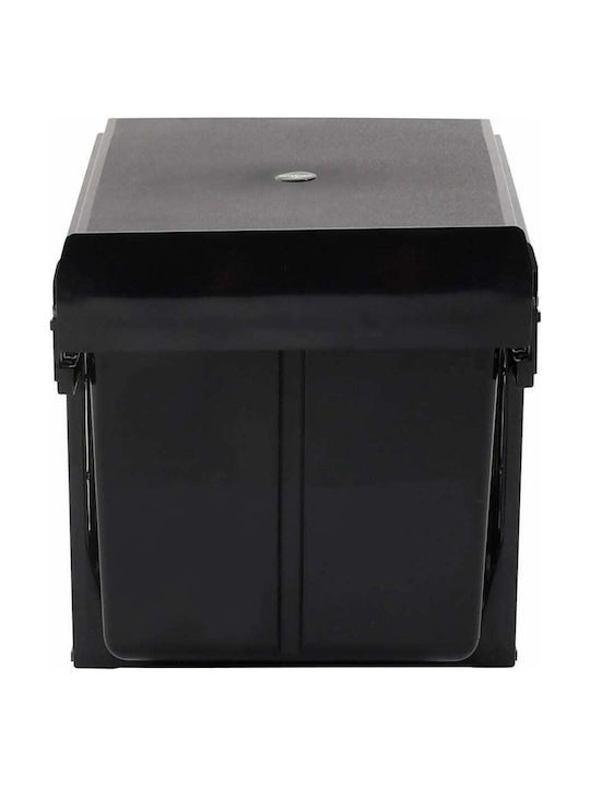 vidaXL Soft Close Recycling Waste Bin For Cabinet Plastic Black 36L