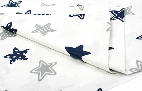Dimcol Star Baby Sheet Cradle Cotton Blue 80x110cm