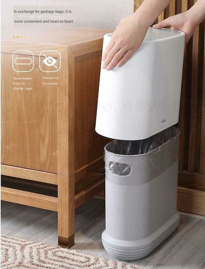 Ecoco Κάδος Απορριμμάτων Πλαστικός Λευκός 10lt