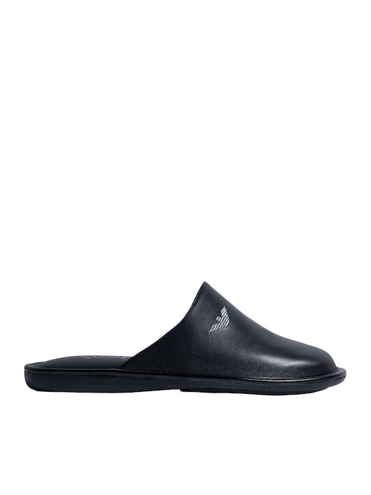 Zak S01545 Men's Leather Slippers Black