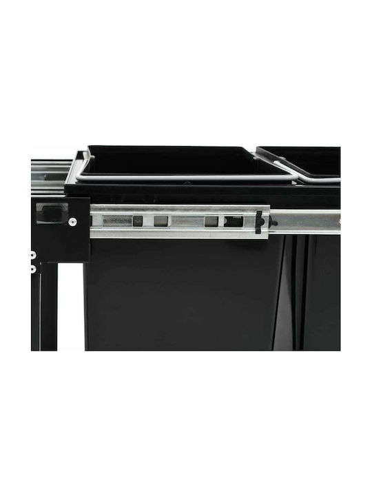 vidaXL vidaXL Mülleimer Mit Soft Close Für Schrank Kunststoff Schwarze 36lt