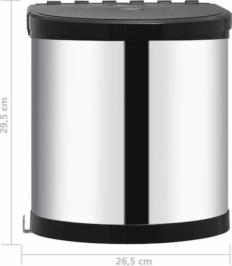 vidaXL vidaXL Mülleimer Für Schrank Aus Inox Silber 8lt